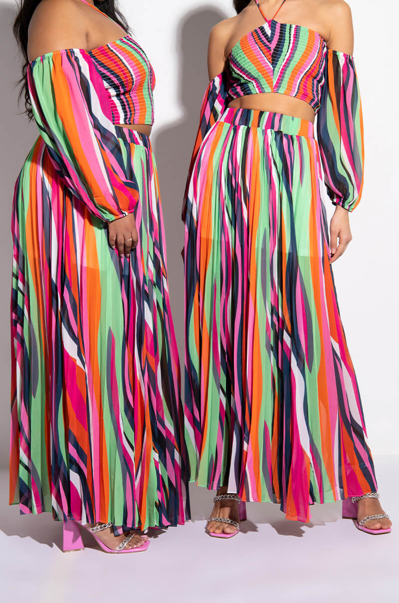 Front View Ivy Flowy Maxi Skirt