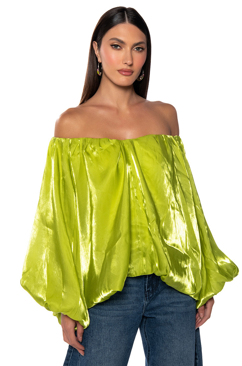 Front View Ivy Oversized Sleeve Blouse