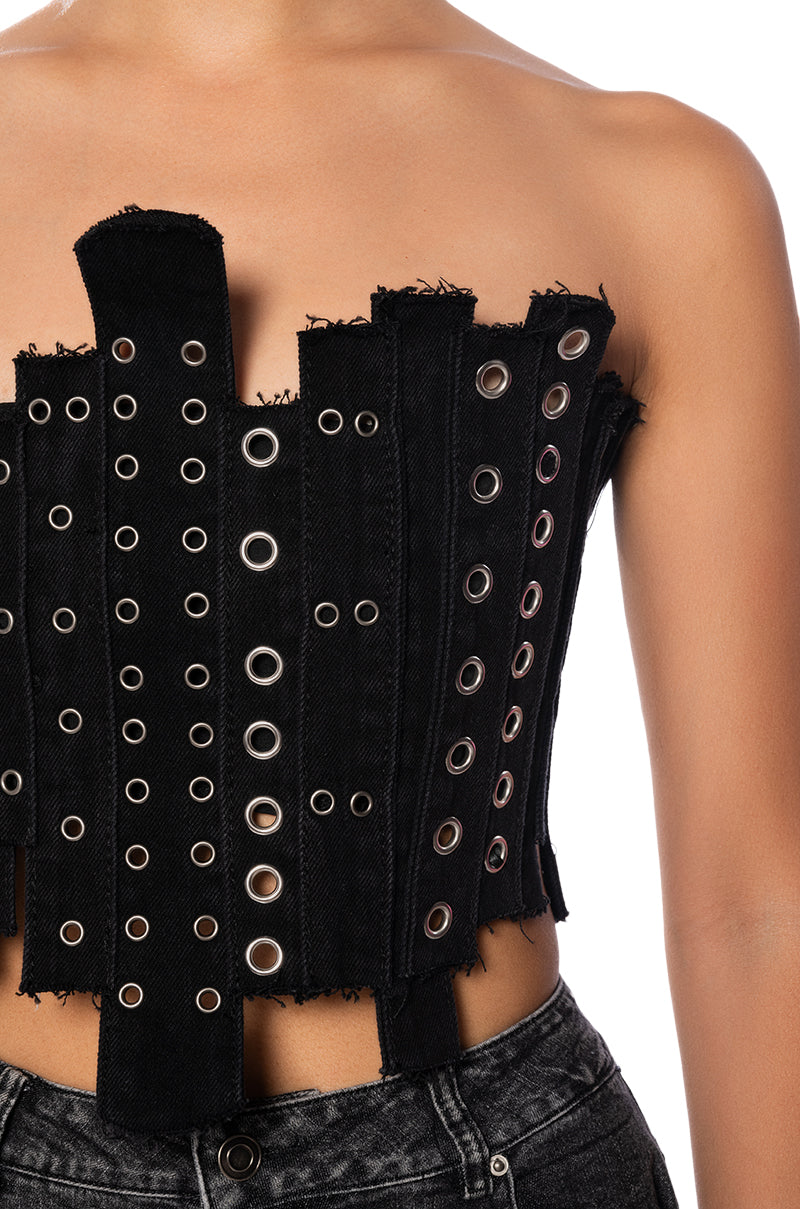 Extra View Ivy Patchwork Denim Corset
