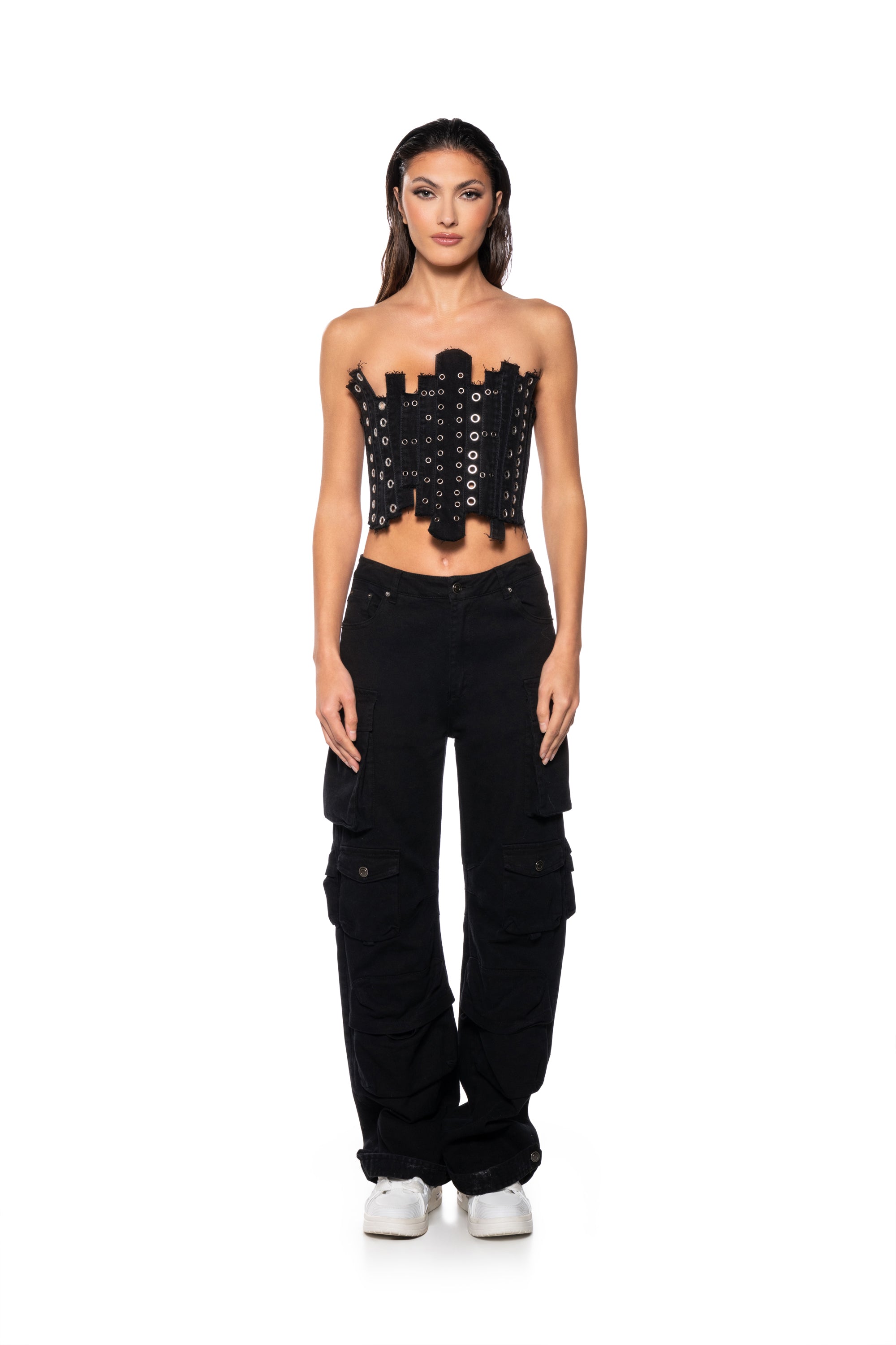 Extra View Ivy Patchwork Denim Corset
