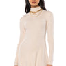 Front View Jacie Mock Collar Knit Mini Dress