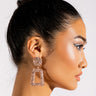 Front View Jacinta Rose Gold Crushed Dangle Earrings