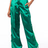 Front View Jade Wide Leg Satin Trouser