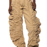 Front View Jayce Ruched Nylon Wide Leg Pant