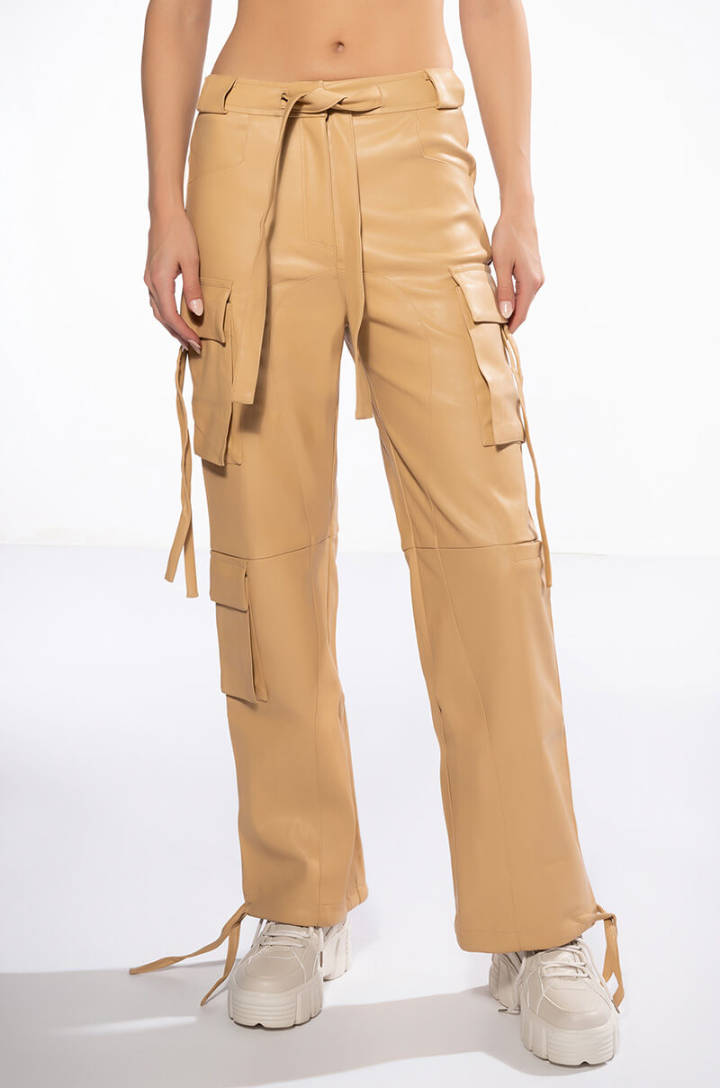 Front View Jazz Faux Leather Jogger view 1