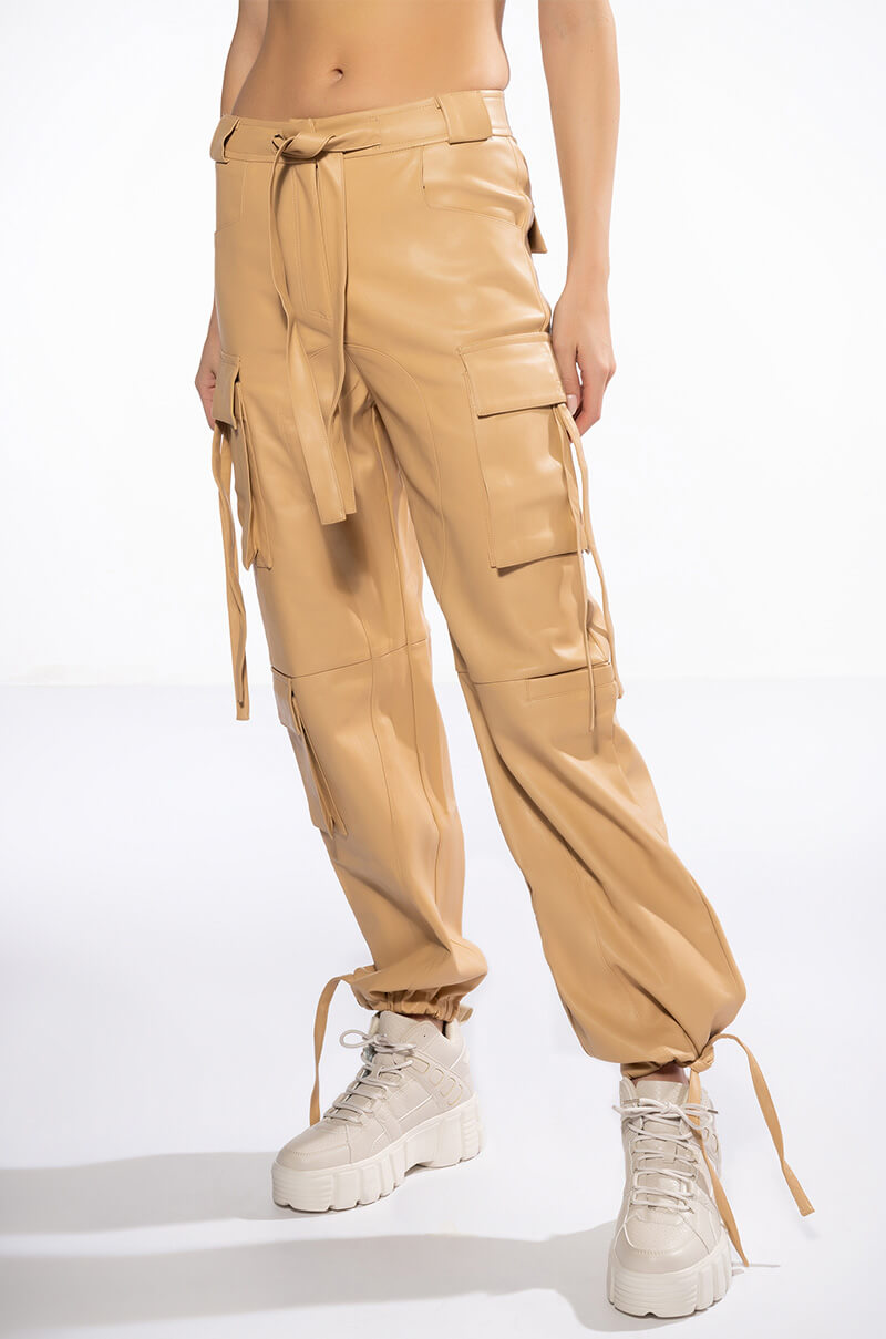 Side View Jazz Faux Leather Jogger