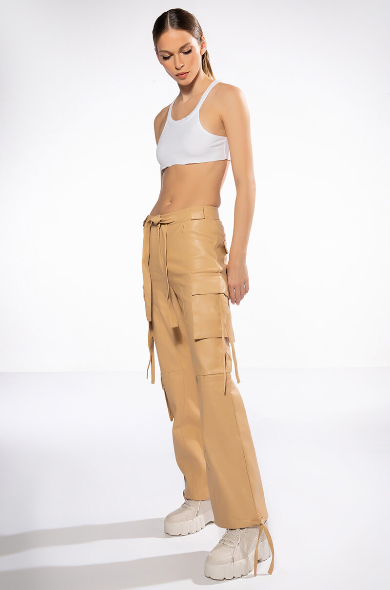Back View Jazz Faux Leather Jogger view 3