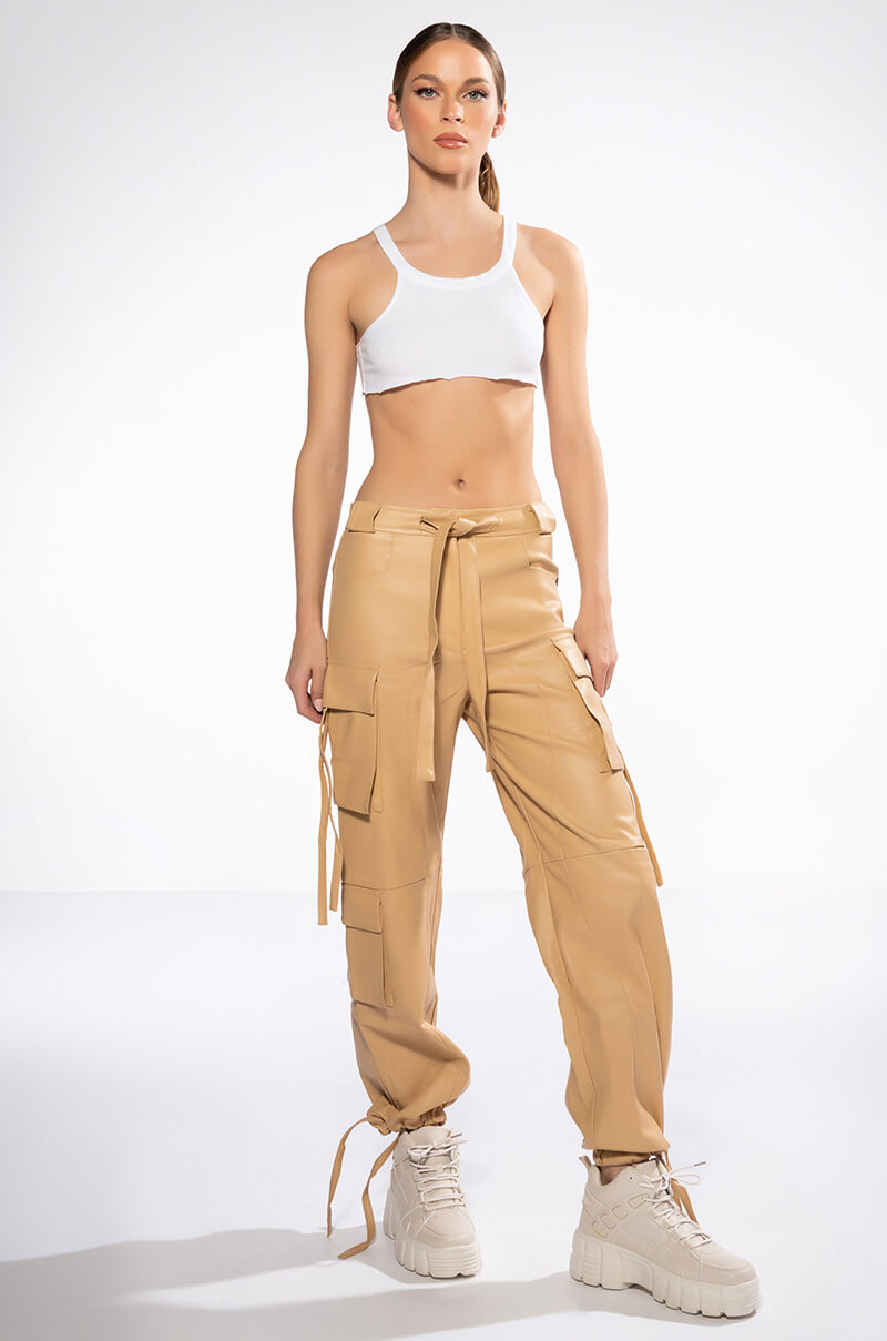 Detail View Jazz Faux Leather Jogger view 4
