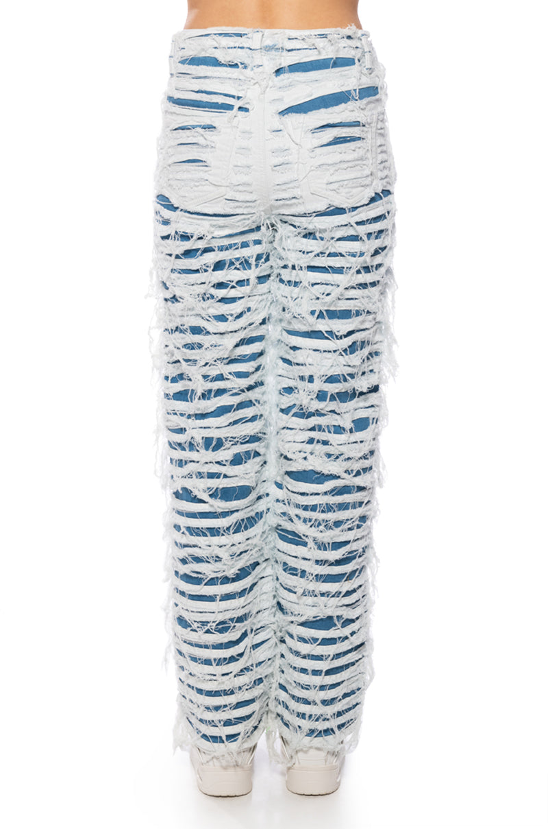 Full View Jenna Shredded Straight Leg Jeans