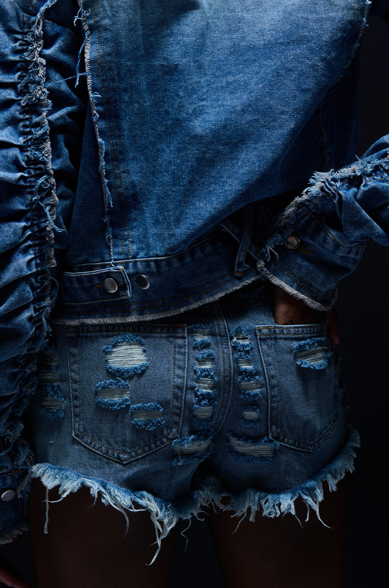 Extra View Josie Distressed Denim Short