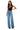 Back View Julie Raw Waistband Wide Leg Jean