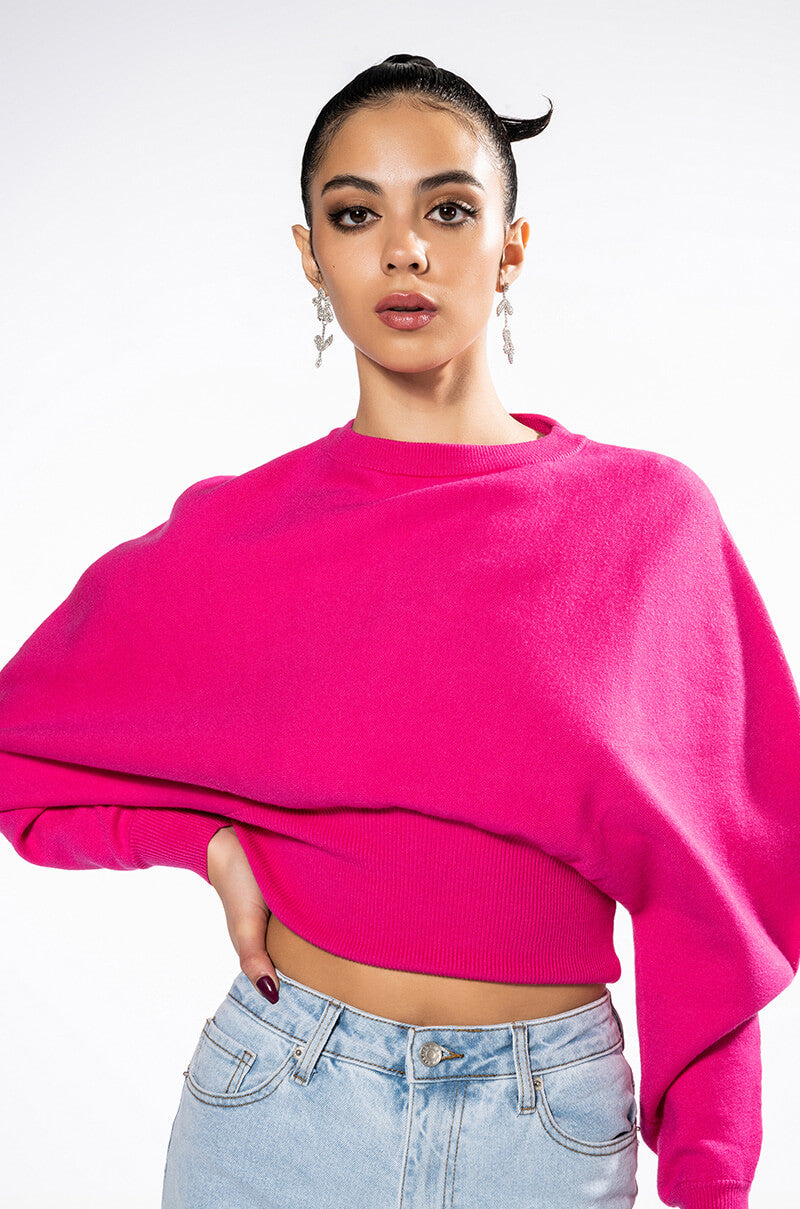 Front View Juliet Dolman Sleeve Sweater