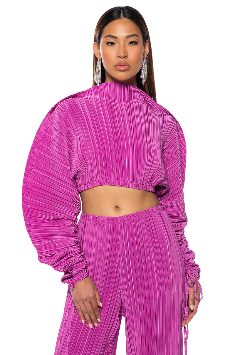 Front View Jump On It Long Sleeve Top In Pink