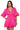 Front View June Pillow Mini Dress In Fuchsia