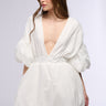 Front View June Pillow Mini Dress In White