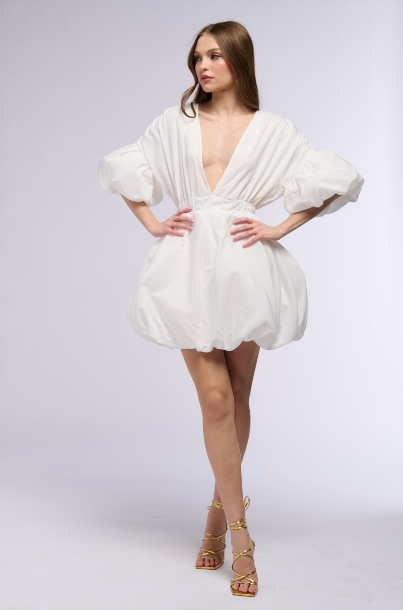 Extra View June Pillow Mini Dress In White