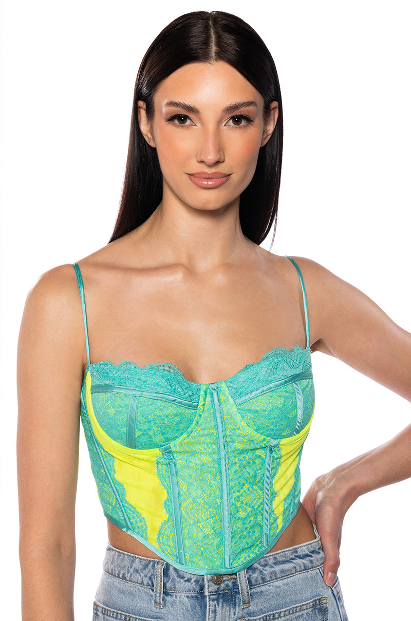 Front View Juniper Lace Corset