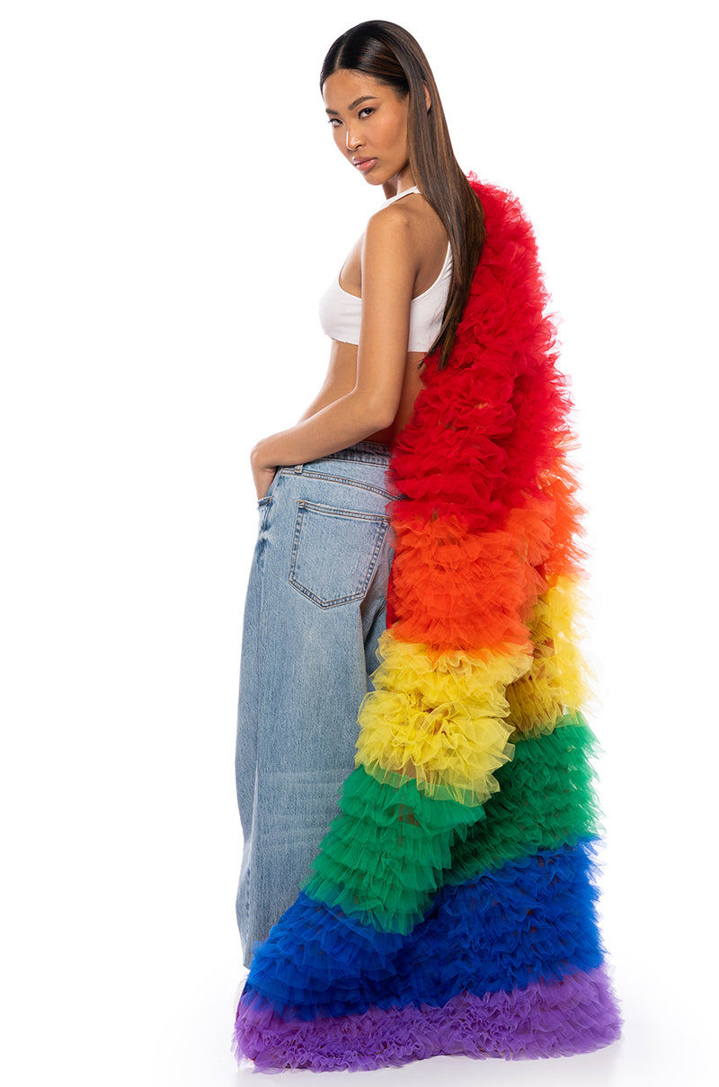 Side View Just In Time Rainbow Ruffle Vest 1