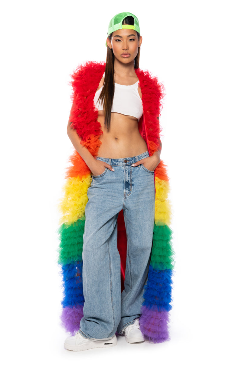 Detail View Just In Time Rainbow Ruffle Vest 3