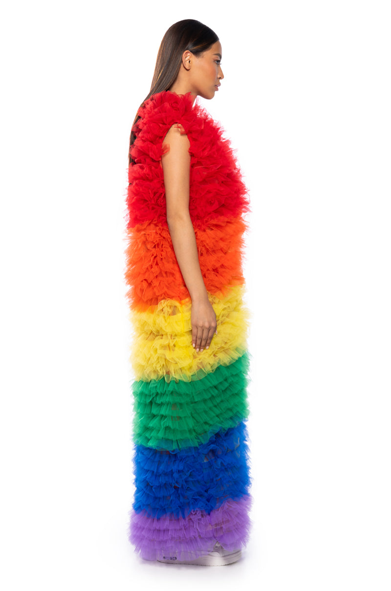 Full View Just In Time Rainbow Ruffle Vest 4