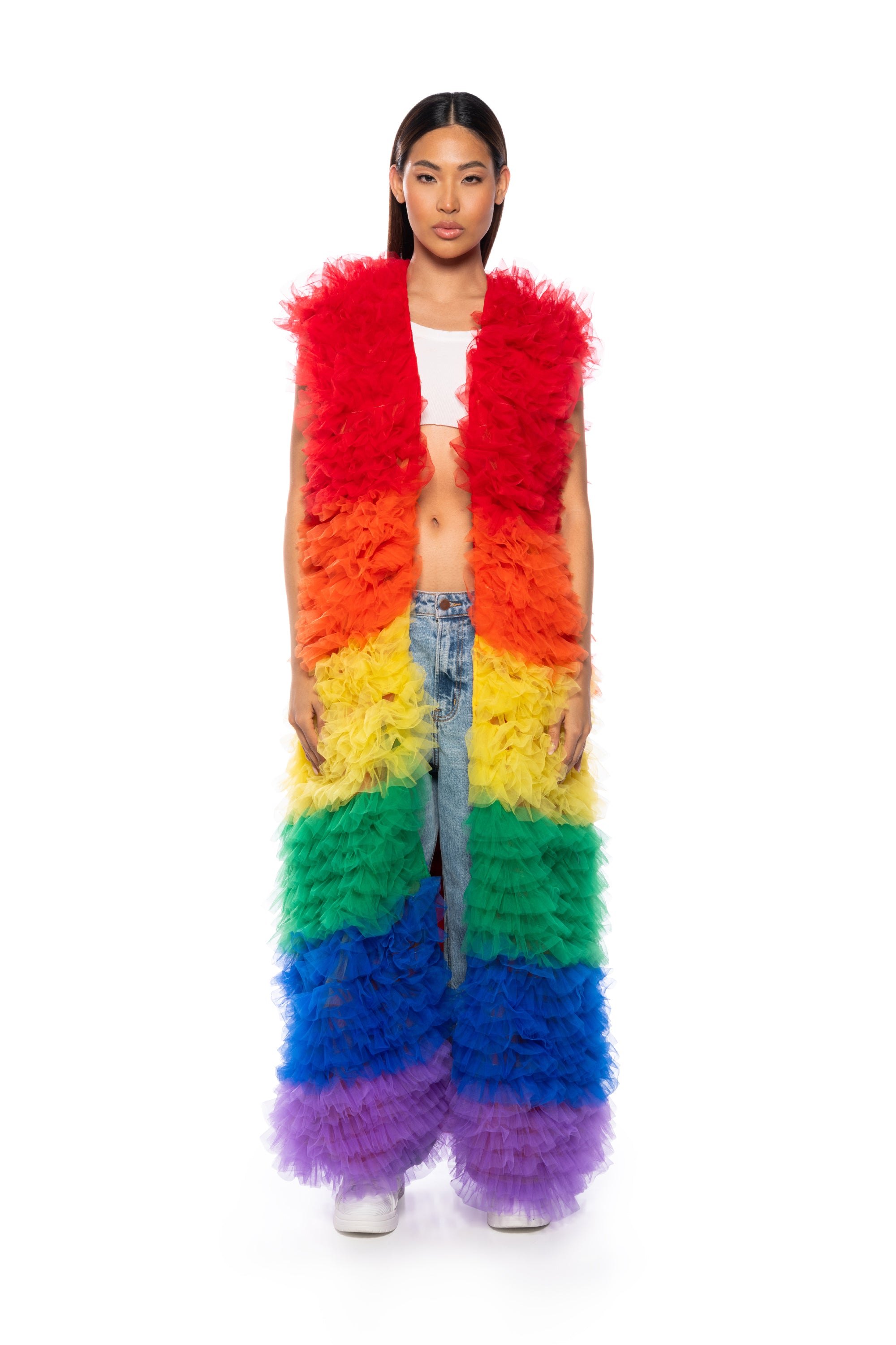 Extra View Just In Time Rainbow Ruffle Vest 6