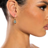 Front View Just Keep Swimming Embellished Huggie Earrings