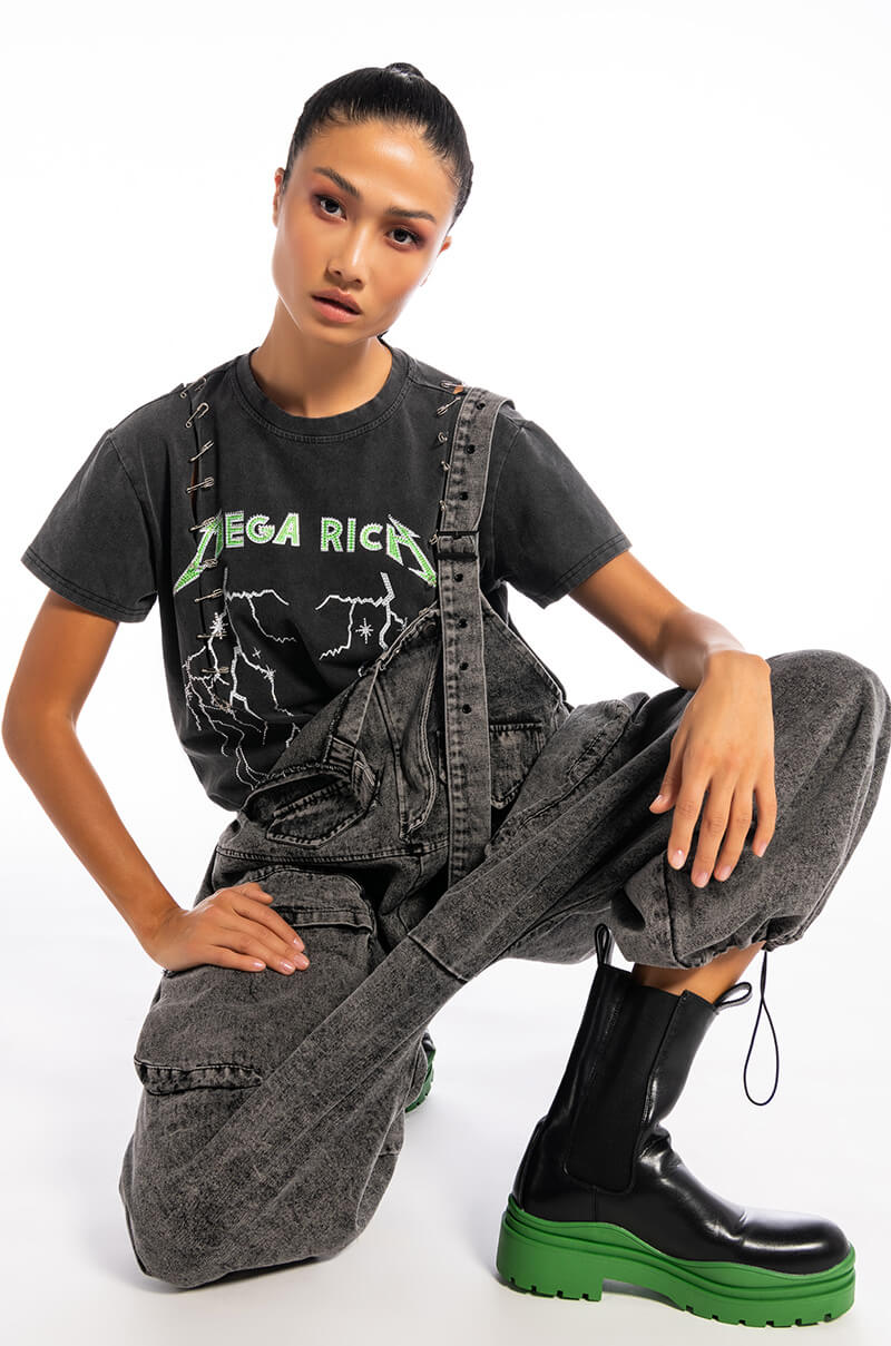 Side View Just Like That Baggy Fit Overalls