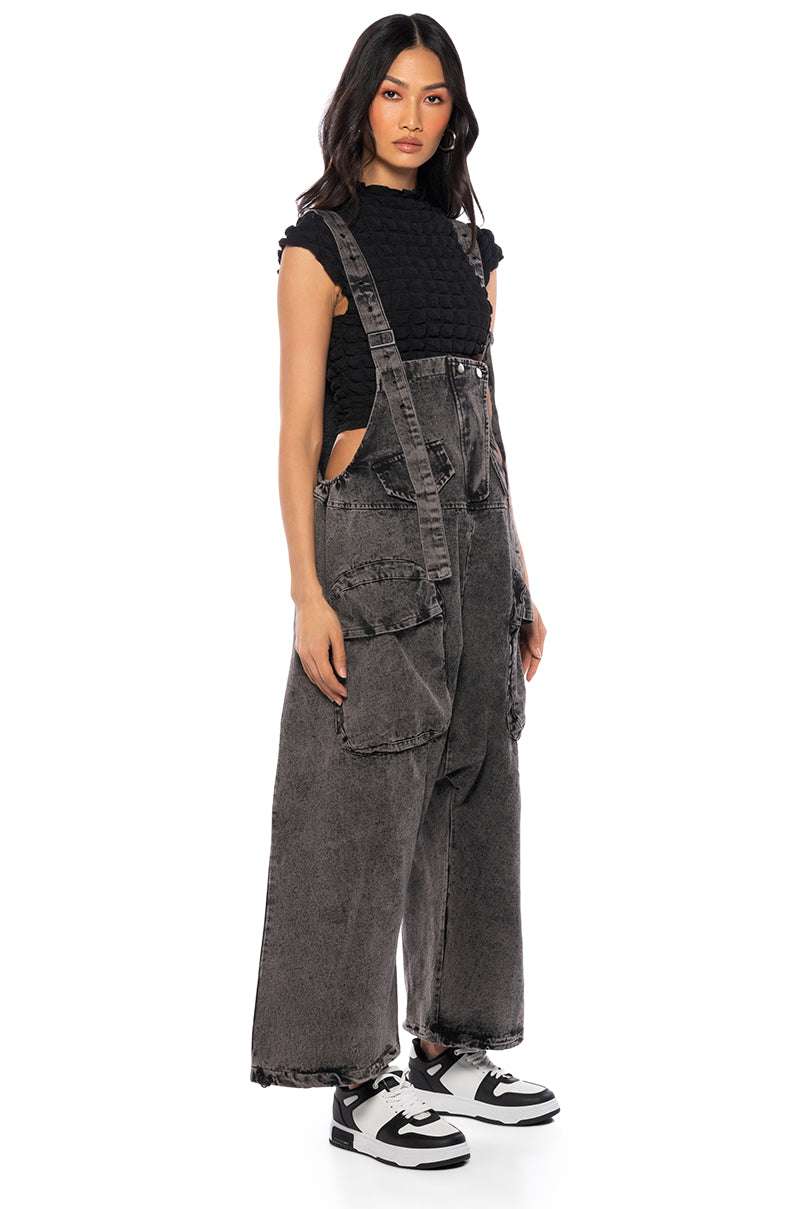 Side View Just Like That Baggy Fit Overalls