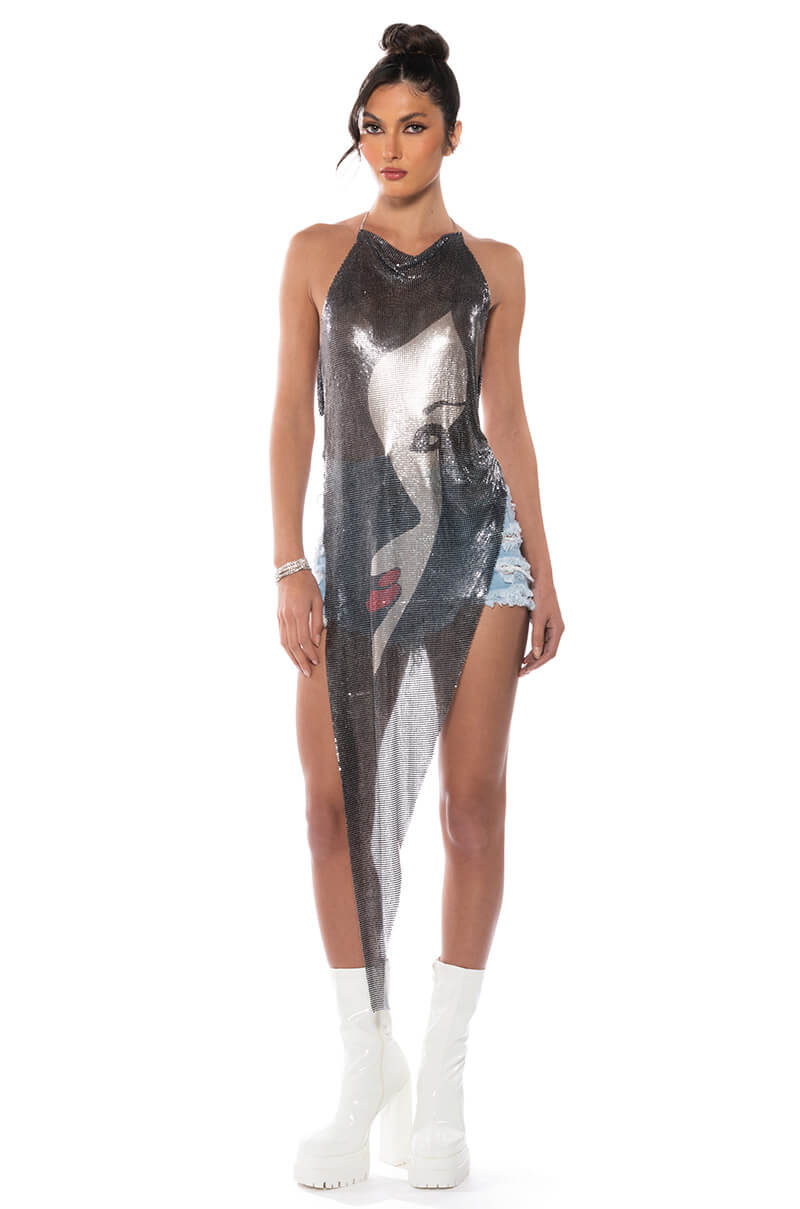 AMELIA ASYMMETRICAL CHAINMAIL TOP view 0