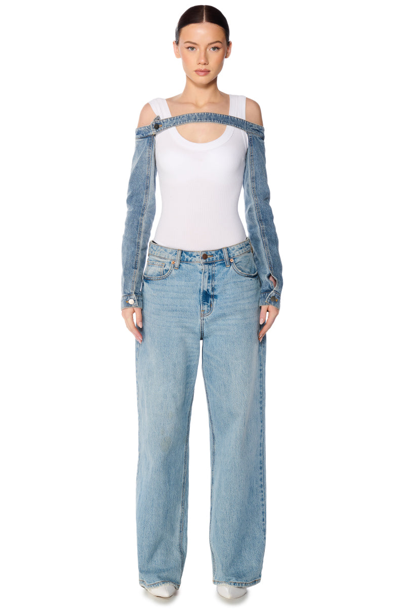 Extra View Just The Sleeves Denim Bolero Jacket