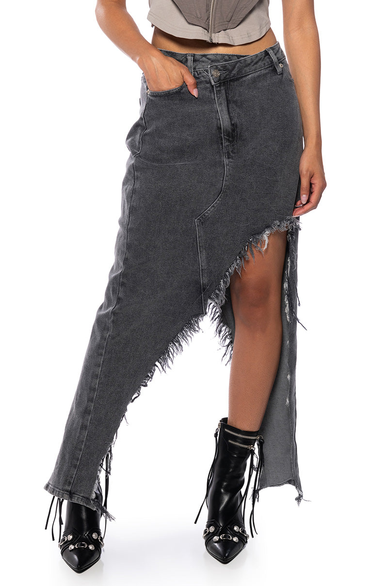 JUST WANNA DANCE HIGH LOW DENIM SKIRT view 0
