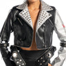 Front View Justice Studded Moto Jacket