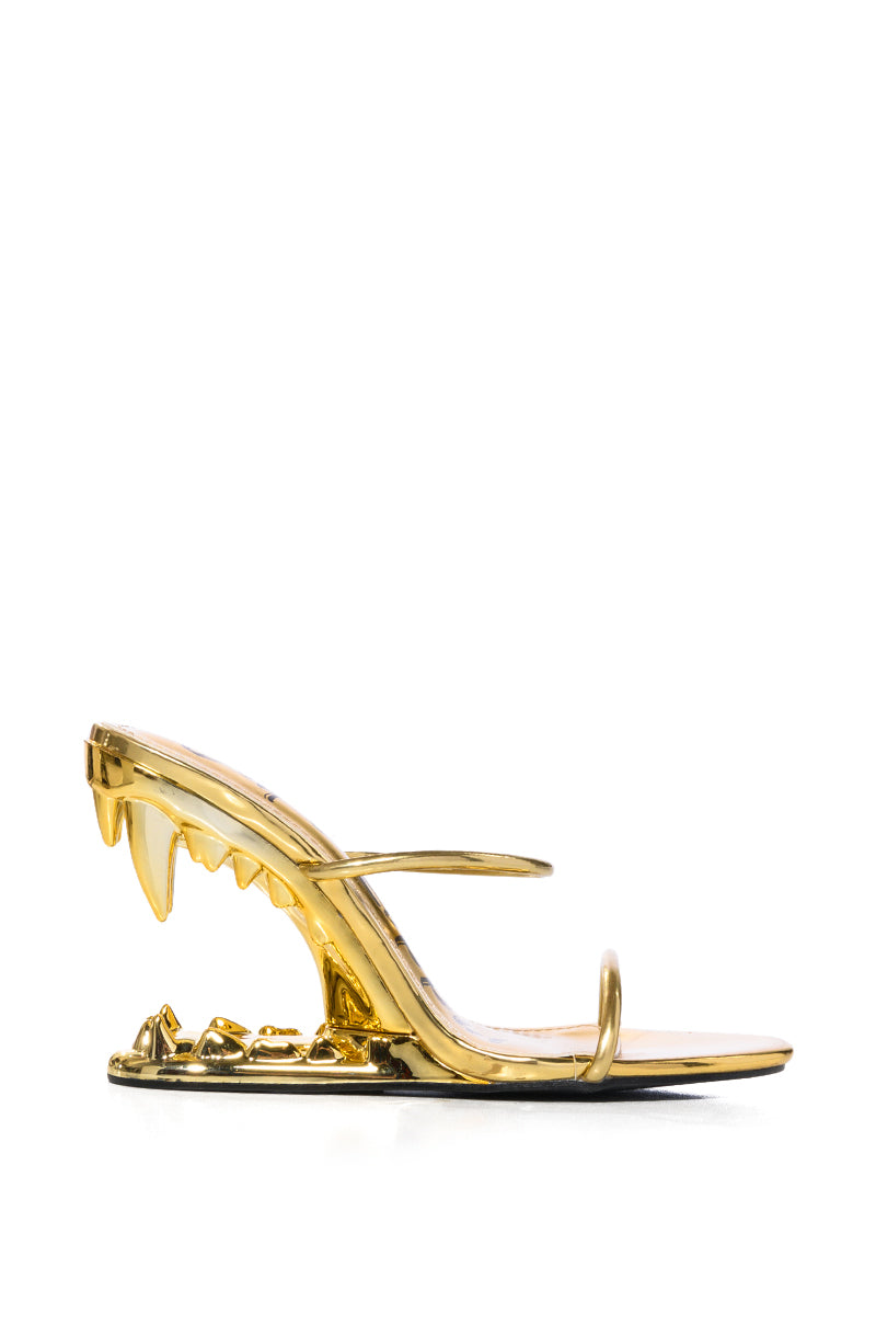 Side View Kadin Gold Teeth Sandal