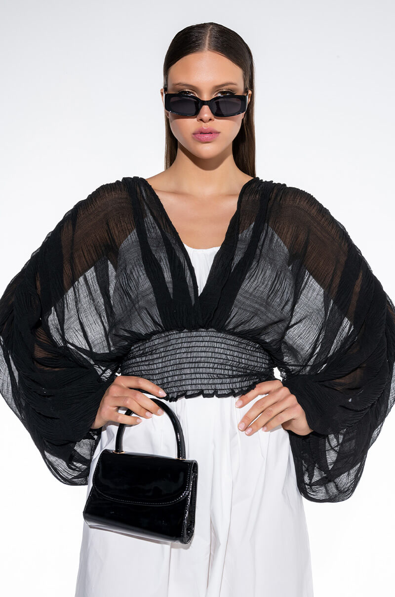 Front View Kahanu Flowy Chiffon Blouse