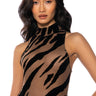 Front View Kami Animal Print Sleeveless Bodysuit