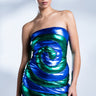 Front View Kandy Metallic Strapless Mini Dress