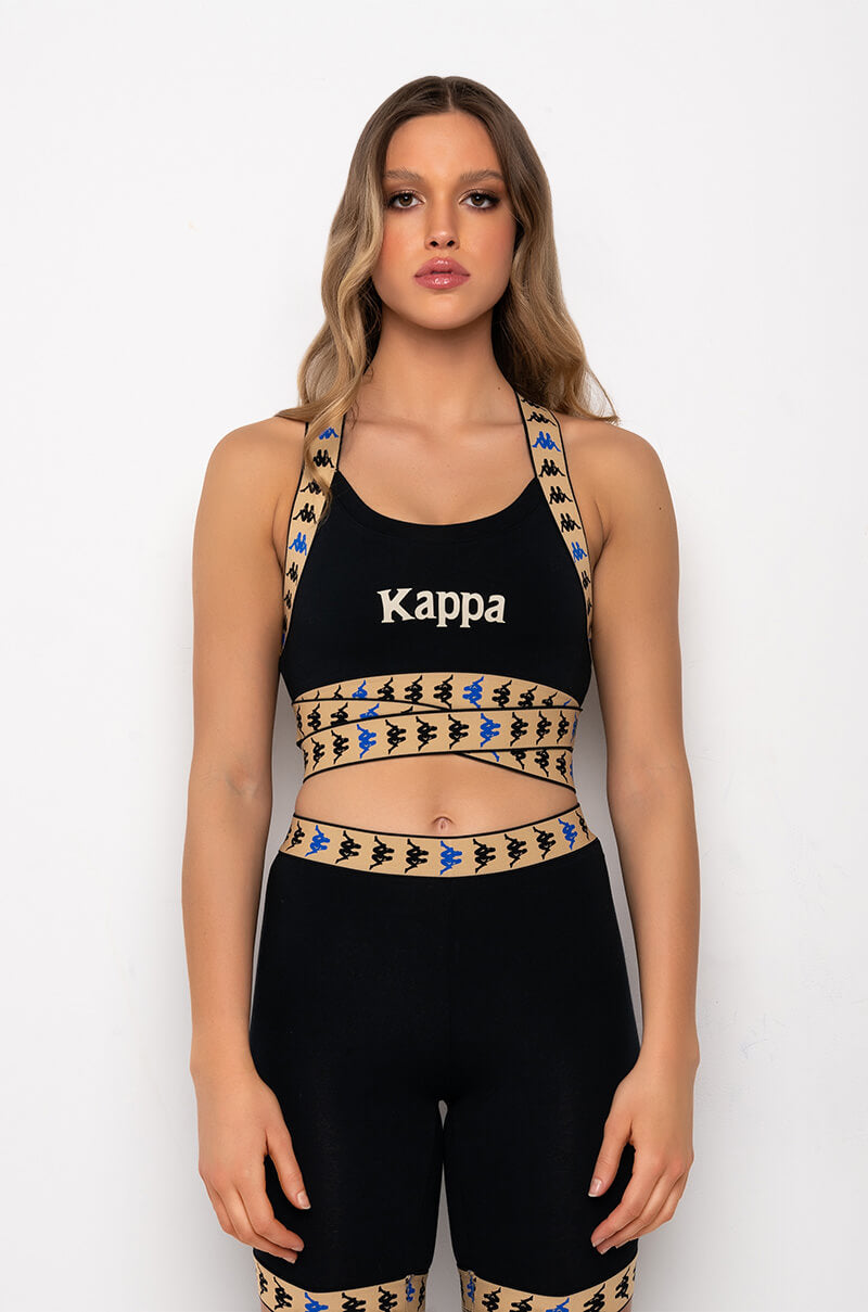 Back View Kappa Cut Out Printed Band Sports Bra
