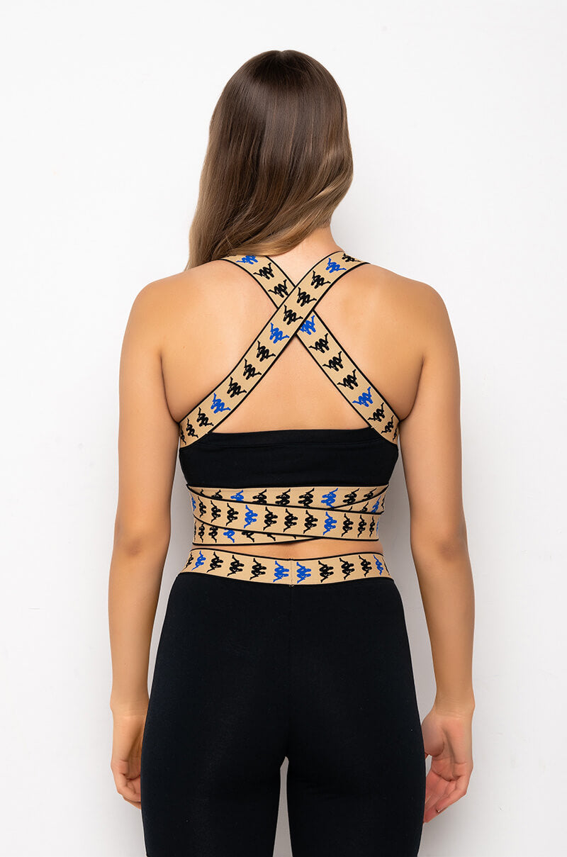Full View Kappa Cut Out Printed Band Sports Bra