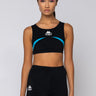 Front View Kappa Womens Football Efine Bra Top in Black Multi