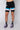 Front View Kappa Womens Football Eve Biker Short in Black Multi