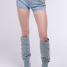 Front View Kara Embellished Denim Short