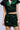 Back View Karolina Metallic Green Mini Cargo Skirt