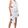 Front View Kasey Ruffle Open Back Mini Dress