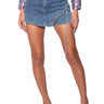 Front View Kat Side Cinched Denim Mini Skort