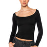 Front View Kaya Double Layer Long Sleeve Top