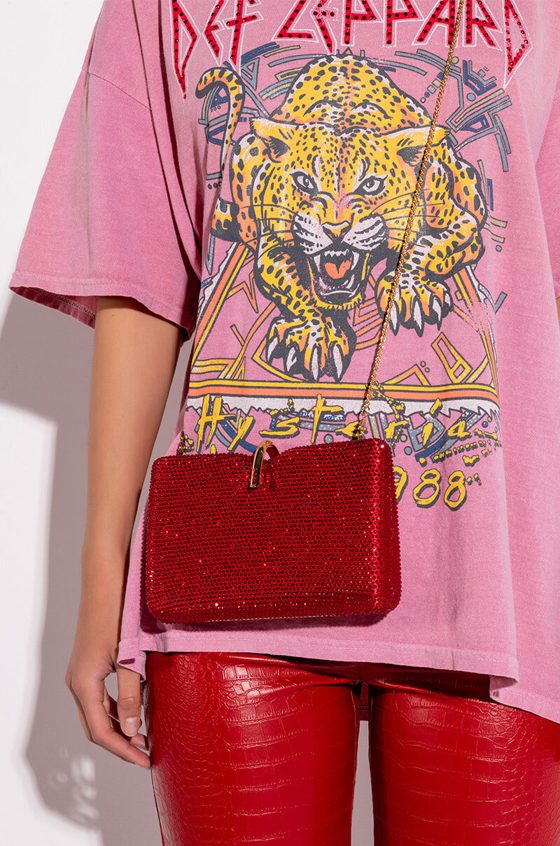 Front View Keep A Secret Red Clutch