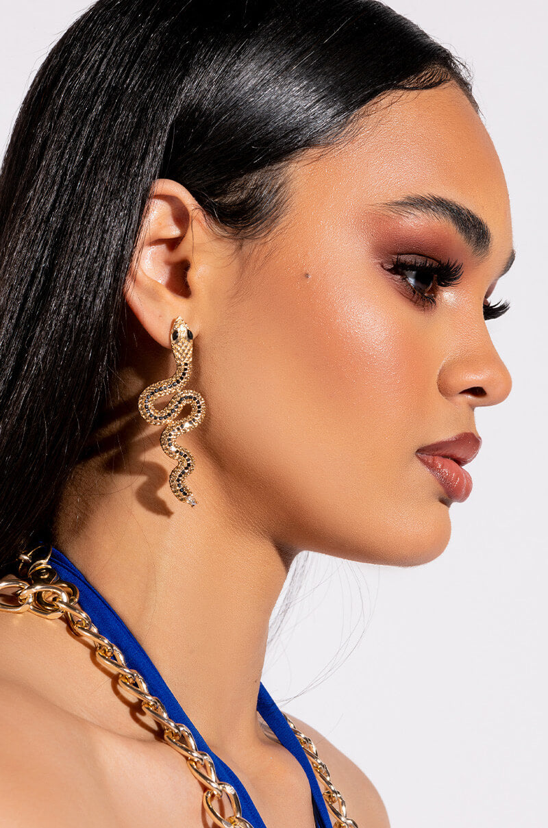 Front View Keep Em Ssstill Snake Earring