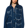 Front View Keep It In Check Denim Pocket Detail Buttondown