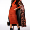 Front View Keep It Low Key Long Sleeve Midi Ruched Dress