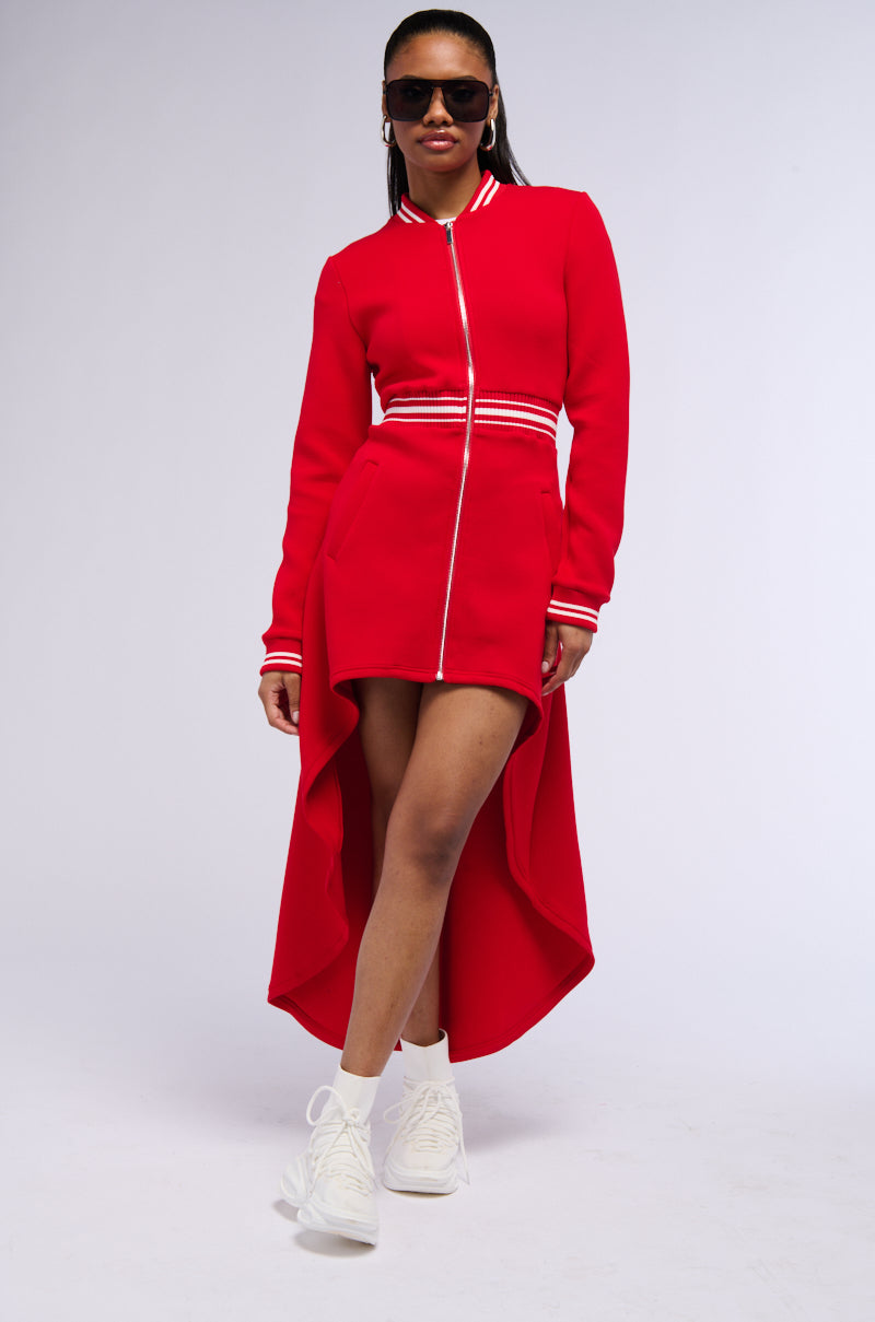 Front View Keep It Moving Scuba Trench In Red